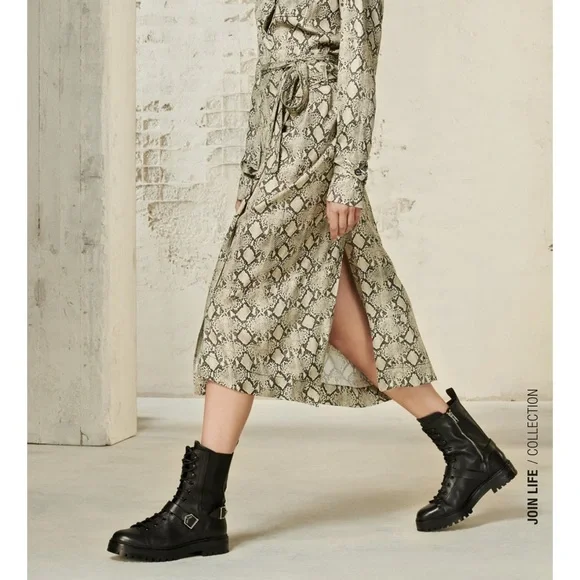 ZARA Real Leather Buckled Ankle Boots - Picture 2 of 8